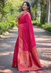 Suha Womens Fashion Ethnic Banarasi Pink Color Sarees-MLSHWSA1868PNK