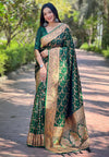 Suha Womens Fashion Ethnic Banarasi Green Color Sarees-MLSHWSA1862GRN