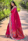 Suha Womens Fashion Ethnic Paithani Pink Color Sarees-MLSHWSA1873PNK