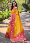 Suha Womens Fashion Ethnic Kanjeevaram Yellow Color Sarees-MLSHWSA1826YLW