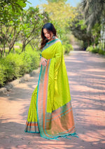 Suha Womens Fashion Ethnic Kanjeevaram Green Color Sarees-MLSHWSA1890PSG