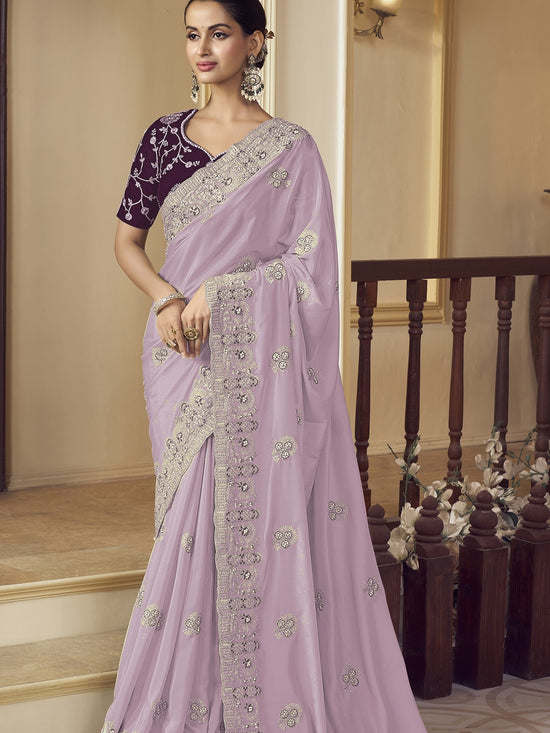 Womens Premium Fashion Ethnic Purple Color Saree-MLSHWSA2159PUP0ONE