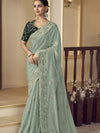 Womens Premium Fashion Ethnic Green Color Saree-MLSHWSA2160GRN0ONE