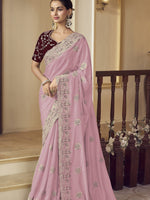 Womens Premium Fashion Ethnic Lavender Color Saree-MLSHWSA2158LVR0ONE