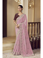 Womens Premium Fashion Ethnic Lavender Color Saree-MLSHWSA2158LVR0ONE