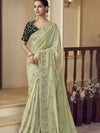 Womens Premium Fashion Ethnic Green Color Saree-MLSHWSA2156GRN0ONE