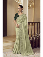 Womens Premium Fashion Ethnic Green Color Saree-MLSHWSA2156GRN0ONE