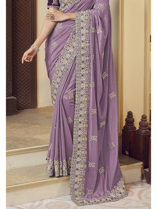 Womens Premium Fashion Ethnic Lavender Color Saree-MLSHWSA2155LVR0ONE