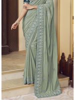 Womens Premium Fashion Ethnic Green Color Saree-MLSHWSA2153GRN0ONE