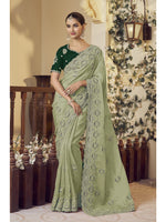 Womens Premium Fashion Ethnic Green Color Saree-MLSHWSA2150GRN0ONE