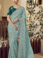 Womens Premium Fashion Ethnic Blue Color Saree-MLSHWSA2149BLU0ONE