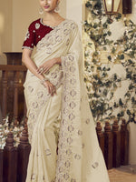 Womens Premium Fashion Ethnic White Color Saree-MLSHWSA2148WHT0ONE