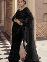 Womens Premium Fashion Ethnic Black Color Saree-MLSHWSA2145BLK0ONE