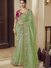 Womens Premium Fashion Ethnic Green Color Saree-MLSHWSA2139GRN0ONE