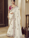 Womens Premium Fashion Ethnic White Color Saree-MLSHWSA2137WHT0ONE