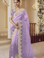 Womens Premium Fashion Ethnic Lavender Color Saree-MLSHWSA2130LVR0ONE