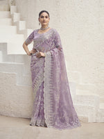 Womens Premium Fashion Ethnic Lavender Color Saree-MLSHWSA2120LVR0ONE