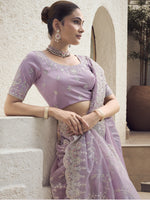 Womens Premium Fashion Ethnic Lavender Color Saree-MLSHWSA2120LVR0ONE