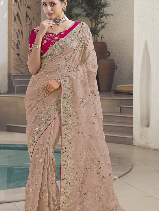 Womens Premium Fashion Ethnic Pink Color Saree-MLSHWSA2112PNK0ONE