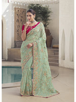 Womens Premium Fashion Ethnic Green Color Saree-MLSHWSA2111GRN0ONE