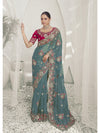 Womens Premium Fashion Ethnic Blue Color Saree-MLSHWSA2110BLU0ONE