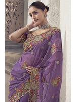 Womens Premium Fashion Ethnic Purple Color Saree-MLSHWSA2106PUP0ONE