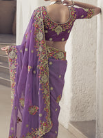 Womens Premium Fashion Ethnic Purple Color Saree-MLSHWSA2106PUP0ONE