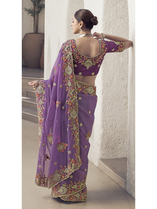 Womens Premium Fashion Ethnic Purple Color Saree-MLSHWSA2106PUP0ONE