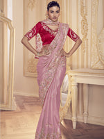 Womens Premium Fashion Ethnic Pink Color Saree-MLSHWSA2069PNK0ONE