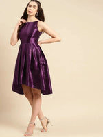 Box Pleated midi Dress in Purple