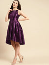 Box Pleated midi Dress in Purple