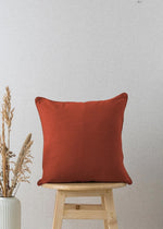 Solid Brick Red 100% cotton plain cushion cover for sofa-230858139