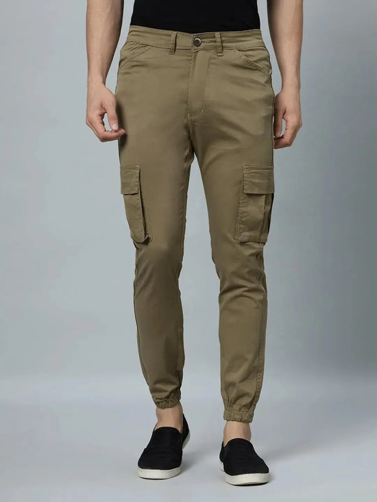 Ribbed Jogger Cargos with 6 pockets-Beige-HJC9013-30