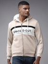 Men Beige Colourblock Sweatshirt-EX-2651-Beige