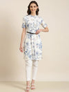 Women White Floral A-Line Kurta-SP-1878-White