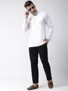 Hangup Men Standard Solid Men's Indian Wear-WhiteKurta_Cotton