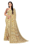 Vimla Women's Beige Crepe Silk Uniform Saree with Blouse-5105_PM