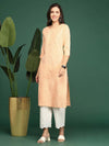 Women's Orange Solid Straight Kurta-SKC-793-Orange