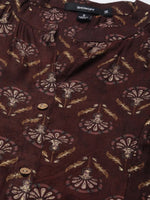 Women Maroon Floral Straight Kurta-ON-0019-Maroon