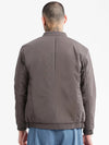 Men Mock Collar Grey Solid Bomber Jacket-ZD-3604-Grey