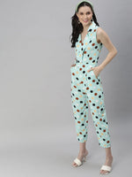 Women's Sea green Printed Jumpsuit-AE-9999-Seagreen