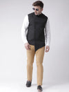 Hangup Men Standard Solid Men's Indian Wear-N8_5BtnBlackNehru