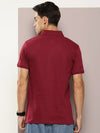 Dillinger Maroon Solid Regular Snap Polo T-shirt