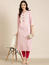 Women Pink Floral Straight Kurta-GW-4230-Pink