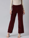 Women Burgundy Solid Parallel Trouser-IM-10624-Burgundy