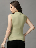 Women's Olive Solid Tank Crop Top-AE-10491-Olive