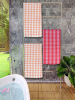 Athom Living Premium Gamcha Bath Towel 65 x 135 cm Pack of 3 Multicolored checkered-ATZ-BT-1B-1B-1H