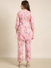 Women Pink Printed Tunic & Palazzos Set-ON-764-Pink