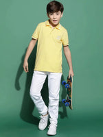 Lil Tomatoes Boys Cotton Polo T-shirt-GBT-S24-1409_LEMON_30