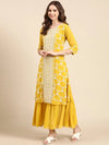 Women's Yellow Embellished Anarkali Kurta-SKC-1113-Yellow